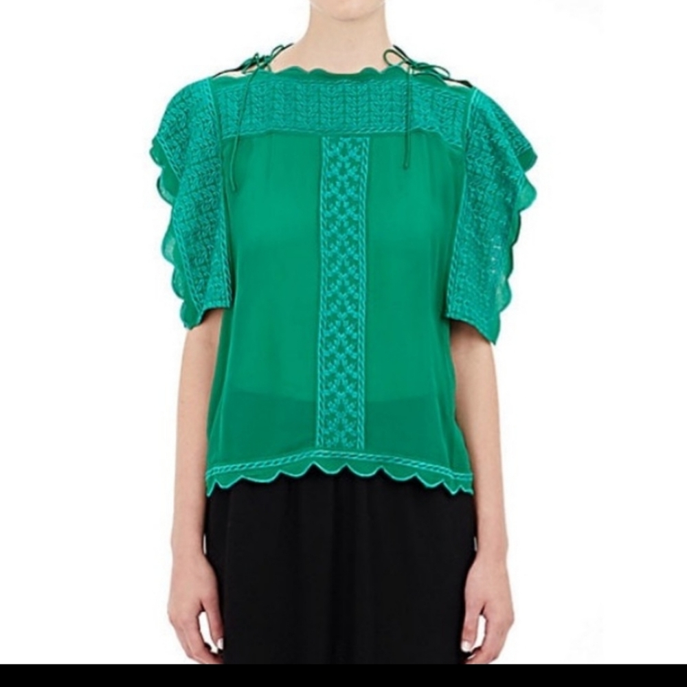 Euc Isabel Marant Toile Flutter Sleeve Blouse - image 8